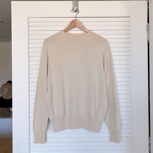 Uniqlo U 3D Crew Neck Long Sleeve Sweater in Natural